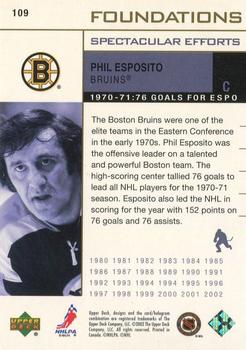2002-03 Upper Deck Foundations #109 Phil Esposito Back