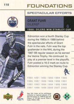 2002-03 Upper Deck Foundations #110 Grant Fuhr Back