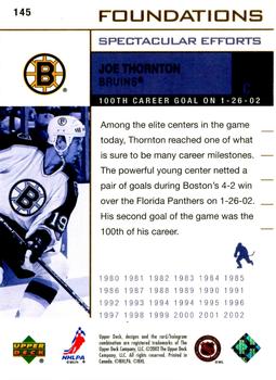 2002-03 Upper Deck Foundations #145 Joe Thornton Back