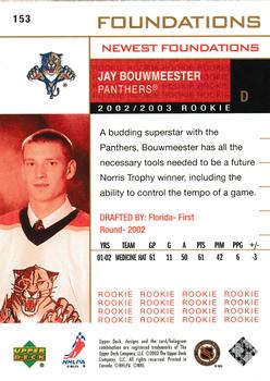 2002-03 Upper Deck Foundations #153 Jay Bouwmeester Back