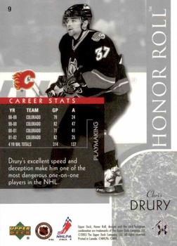 2002-03 Upper Deck Honor Roll #9 Chris Drury Back