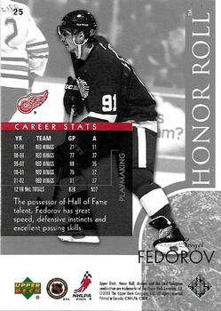 2002-03 Upper Deck Honor Roll #25 Sergei Fedorov Back