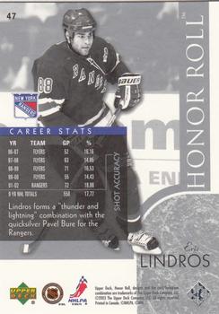 2002-03 Upper Deck Honor Roll #47 Eric Lindros Back
