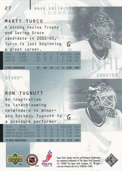 2002-03 Upper Deck Mask Collection #27 Ron Tugnutt / Marty Turco Back