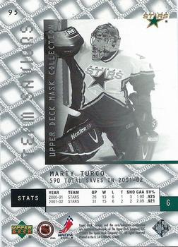 2002-03 Upper Deck Mask Collection #95 Marty Turco Back