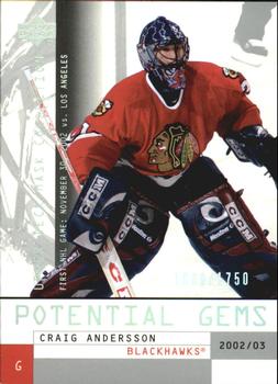 2002-03 Upper Deck Mask Collection #146 Craig Andersson Front