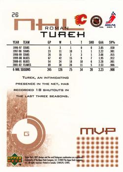 2002-03 Upper Deck MVP #26 Roman Turek Back