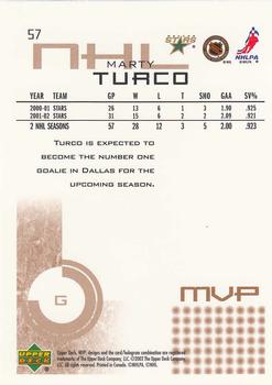 2002-03 Upper Deck MVP #57 Marty Turco Back