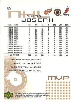 2002-03 Upper Deck MVP #65 Curtis Joseph Back