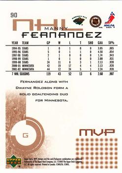 2002-03 Upper Deck MVP #90 Manny Fernandez Back