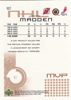 2002-03 Upper Deck MVP #107 John Madden Back