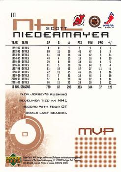 2002-03 Upper Deck MVP #111 Scott Niedermayer Back