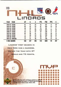 2002-03 Upper Deck MVP #119 Eric Lindros Back