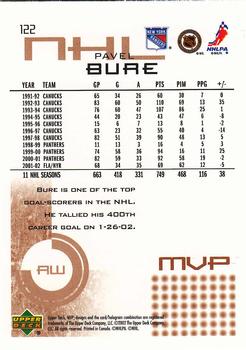 2002-03 Upper Deck MVP #122 Pavel Bure Back