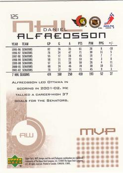 2002-03 Upper Deck MVP #125 Daniel Alfredsson Back
