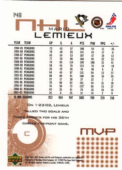 2002-03 Upper Deck MVP #148 Mario Lemieux Back
