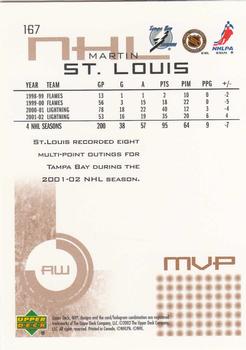 2002-03 Upper Deck MVP #167 Martin St. Louis Back