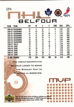 2002-03 Upper Deck MVP #174 Ed Belfour Back