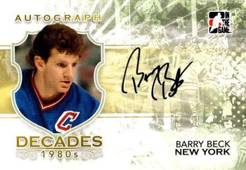 2010-11 In The Game Decades 1980s #A-BBK Barry Beck Front