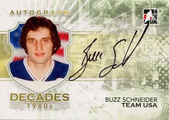 2010-11 In The Game Decades 1980s #A-BS Buzz Schneider Front
