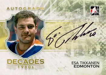 2010-11 In The Game Decades 1980s #A-ET Esa Tikkanen Front