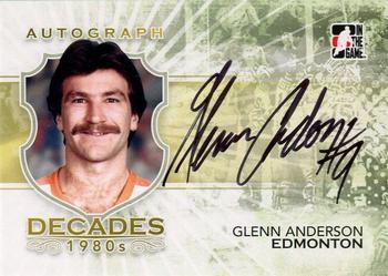 2010-11 In The Game Decades 1980s #A-GA Glenn Anderson Front