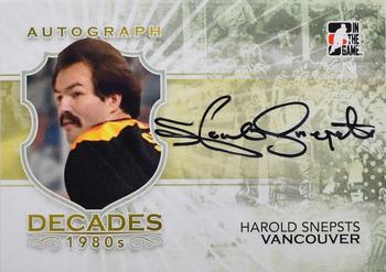 2010-11 In The Game Decades 1980s #A-HS Harold Snepsts Front