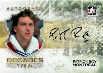 2010-11 In The Game Decades 1980s #A-PR Patrick Roy Front