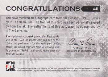 2010-11 In The Game Decades 1980s #A-TL Tom Lysiak Back