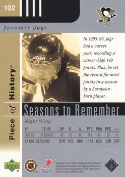 2002-03 Upper Deck Piece of History #102 Jaromir Jagr Back