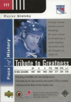 2002-03 Upper Deck Piece of History #111 Wayne Gretzky Back