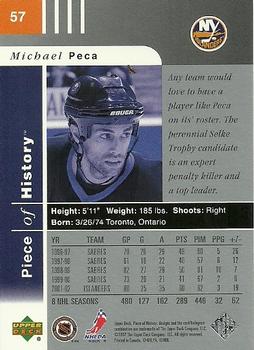 2002-03 Upper Deck Piece of History #57 Michael Peca Back