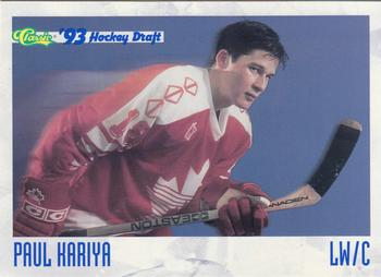 1993 Classic '93 Hockey Draft #NNO Paul Kariya Front