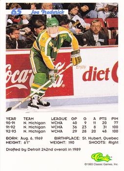 1993 Classic '93 Hockey Draft #65 Joe Frederick Back