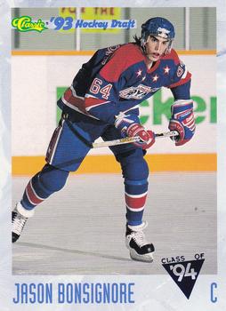 1993 Classic '93 Hockey Draft #99 Jason Bonsignore Front