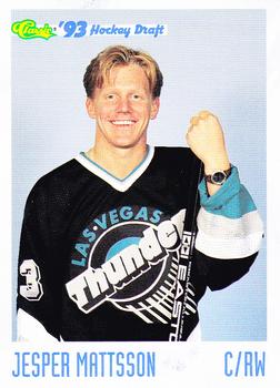 1993 Classic '93 Hockey Draft #141 Jesper Mattsson Front