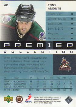 2002-03 Upper Deck Premier Collection #42 Tony Amonte Back