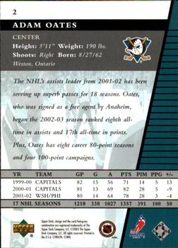 2002-03 Upper Deck Rookie Update #2 Adam Oates Back