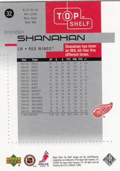 2002-03 Upper Deck Top Shelf #32 Brendan Shanahan Back