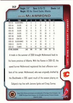 2002-03 Upper Deck Victory #32 Dean McAmmond Back