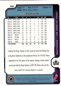 2002-03 Upper Deck Victory #96 Felix Potvin Back