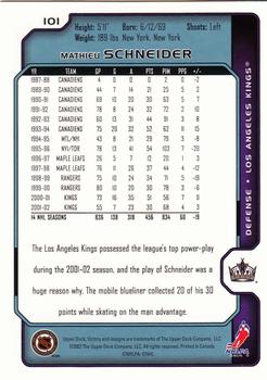 2002-03 Upper Deck Victory #101 Mathieu Schneider Back