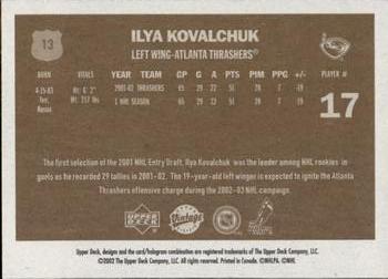 2002-03 Upper Deck Vintage #13 Ilya Kovalchuk Back