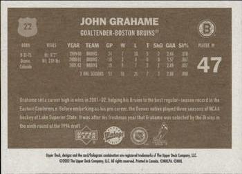 2002-03 Upper Deck Vintage #22 John Grahame Back