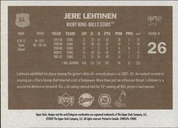 2002-03 Upper Deck Vintage #84 Jere Lehtinen Back
