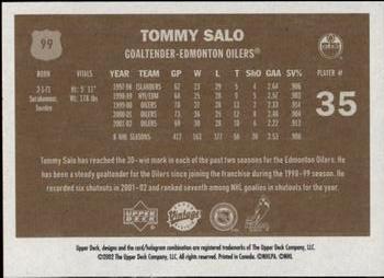 2002-03 Upper Deck Vintage #99 Tommy Salo Back