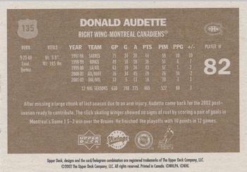 2002-03 Upper Deck Vintage #135 Donald Audette Back
