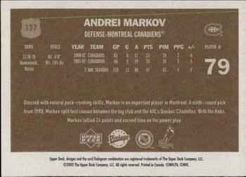 2002-03 Upper Deck Vintage #137 Andrei Markov Back