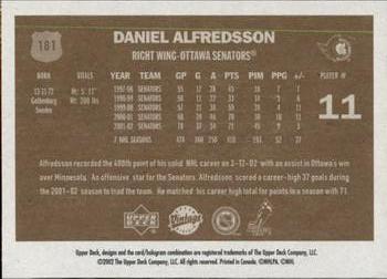 2002-03 Upper Deck Vintage #181 Daniel Alfredsson Back