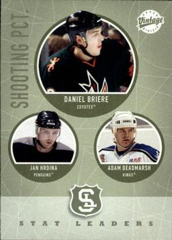 2002-03 Upper Deck Vintage #314 Shooting Pct. (Daniel Briere / Jan Hrdina / Adam Deadmarsh) Front